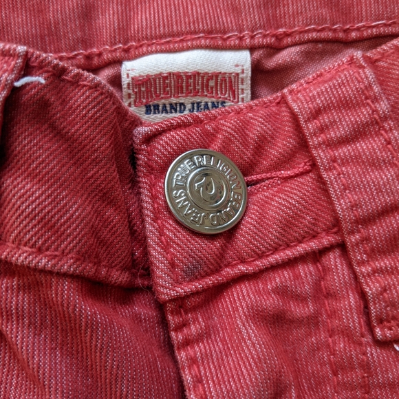 True Religion Orange Corduroy Skinny GUC - Picture 5 of 6